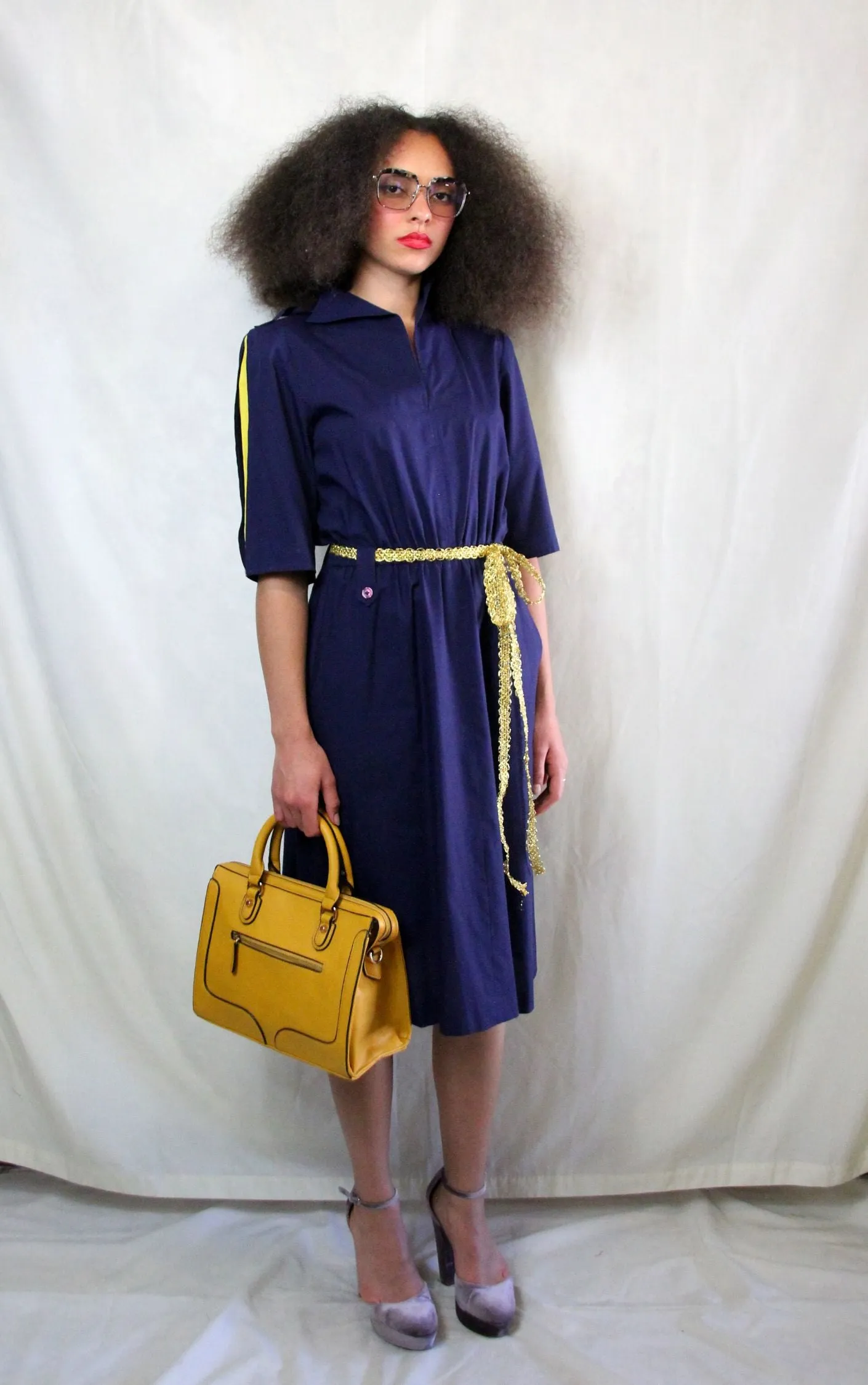 Navy Vintage Utility Dress