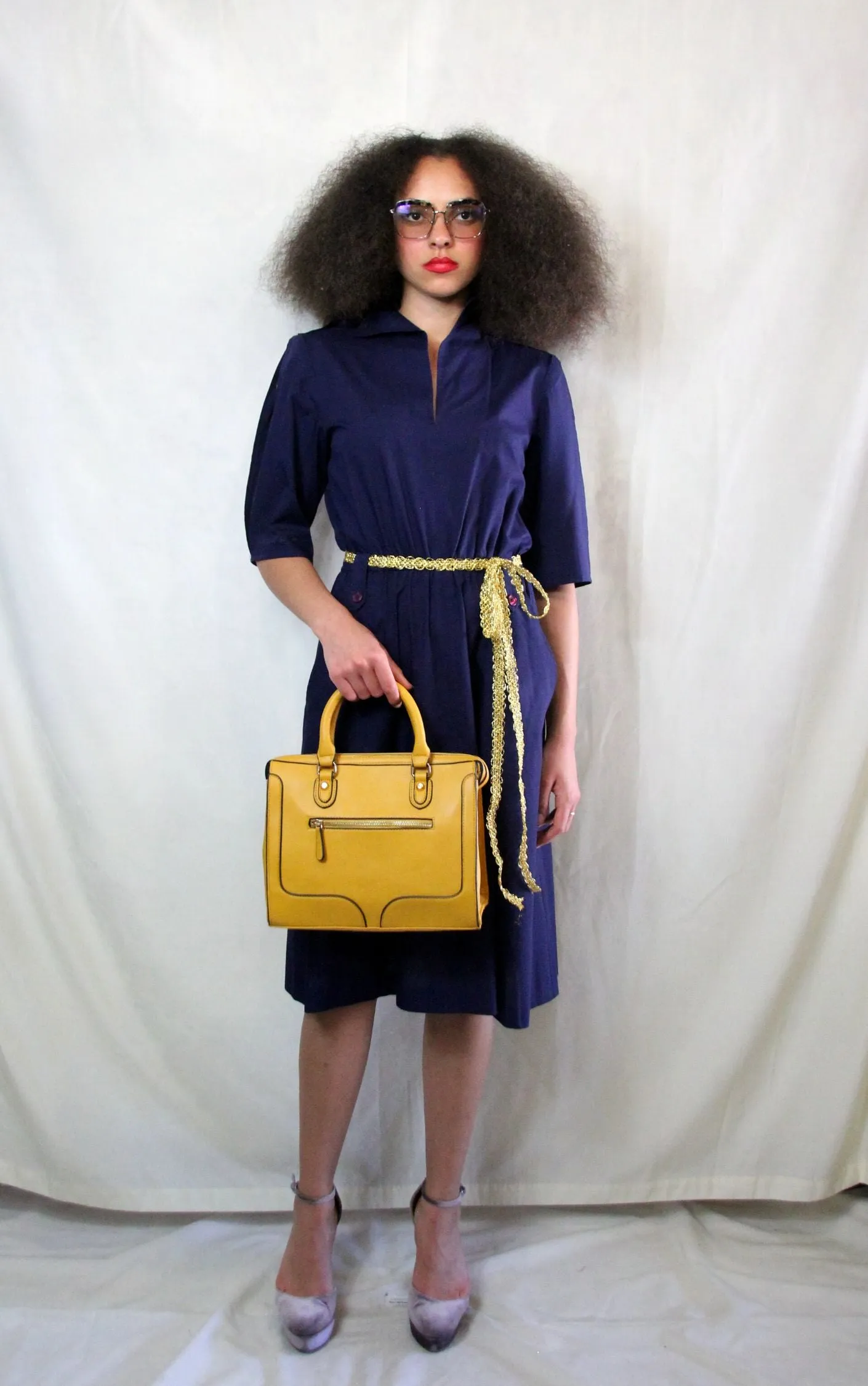 Navy Vintage Utility Dress