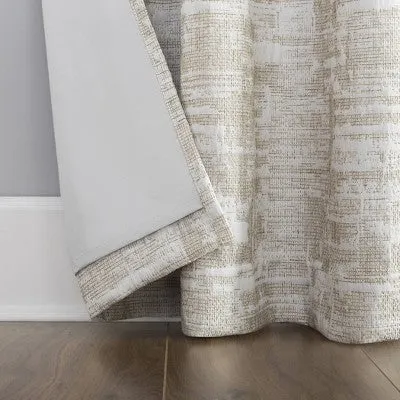 New - 84"x40" Parrish Distressed Grid Thermal Extreme 100% Blackout Grommet Curtain Panel Beige - Sun Zero