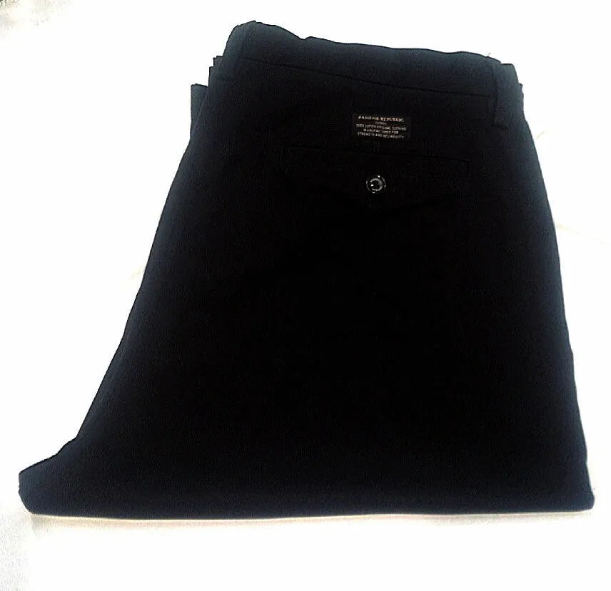 New- Banana Republic 'Gavin'- Black Cotton Chino Trousers- size 33x32