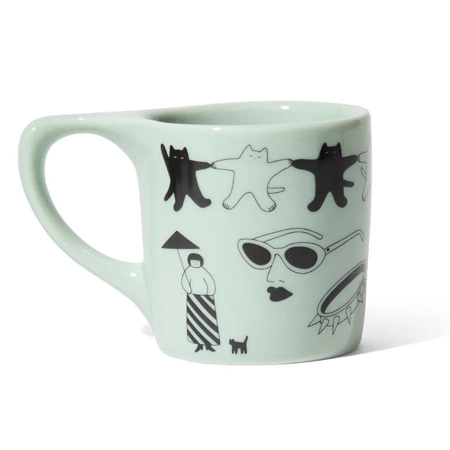 notNeutral x Katya Krasnova Lino Coffee Mug (10oz) - Cats & Tats Sage