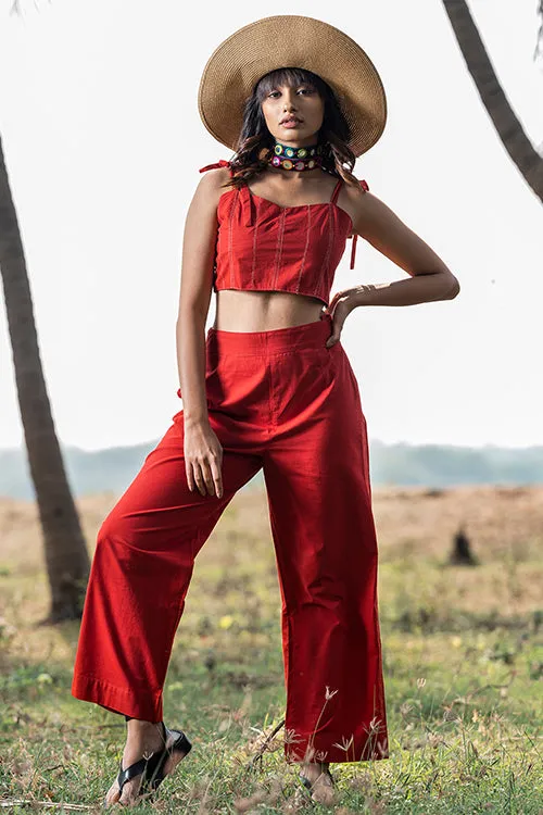 Okhai 'Flame' Pure Cotton Co-ord Pant Set