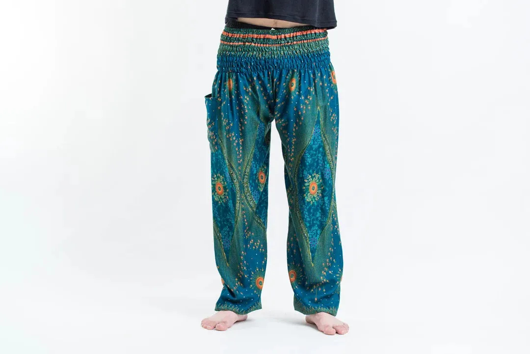 Peacock Eye in Turquoise / Unisex Harem Pants, Thailand