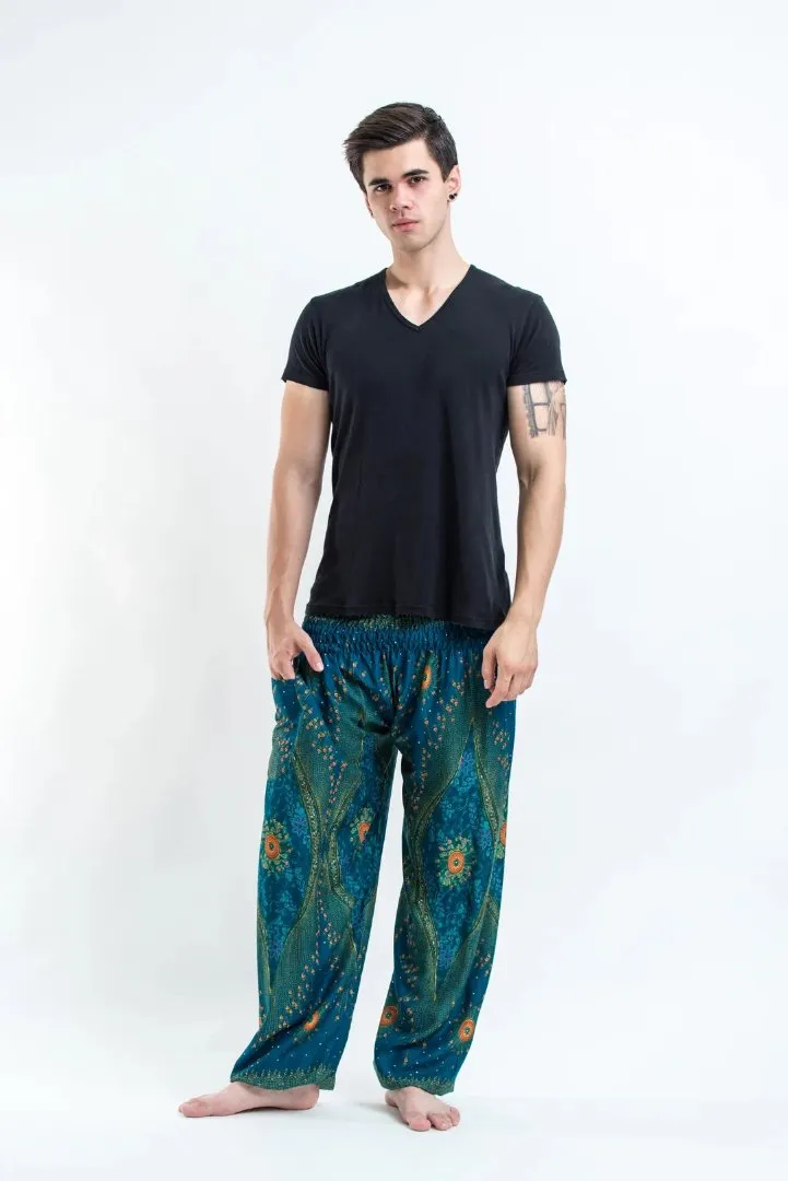 Peacock Eye in Turquoise / Unisex Harem Pants, Thailand