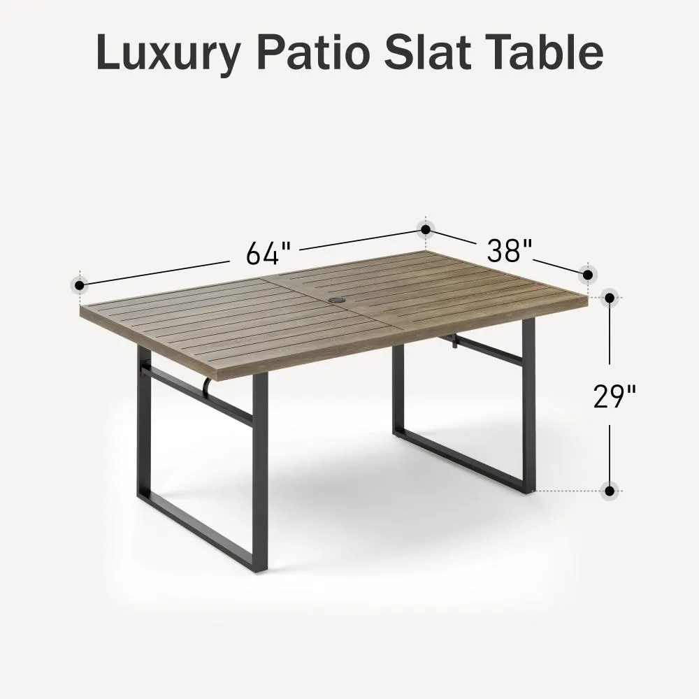 Phi Villa Patio Rectangle Patio Dining Table with U-shaped legs