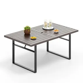 Phi Villa Patio Rectangle Patio Dining Table with U-shaped legs