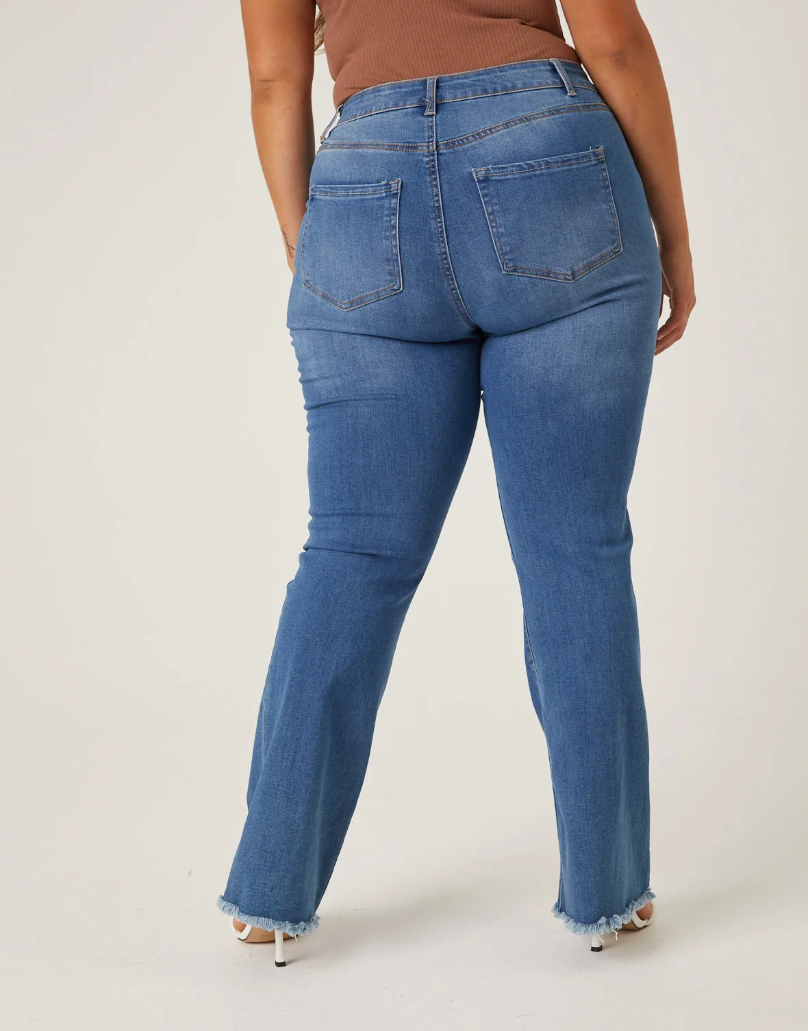 Plus Size Stretch Denim Flare Jeans