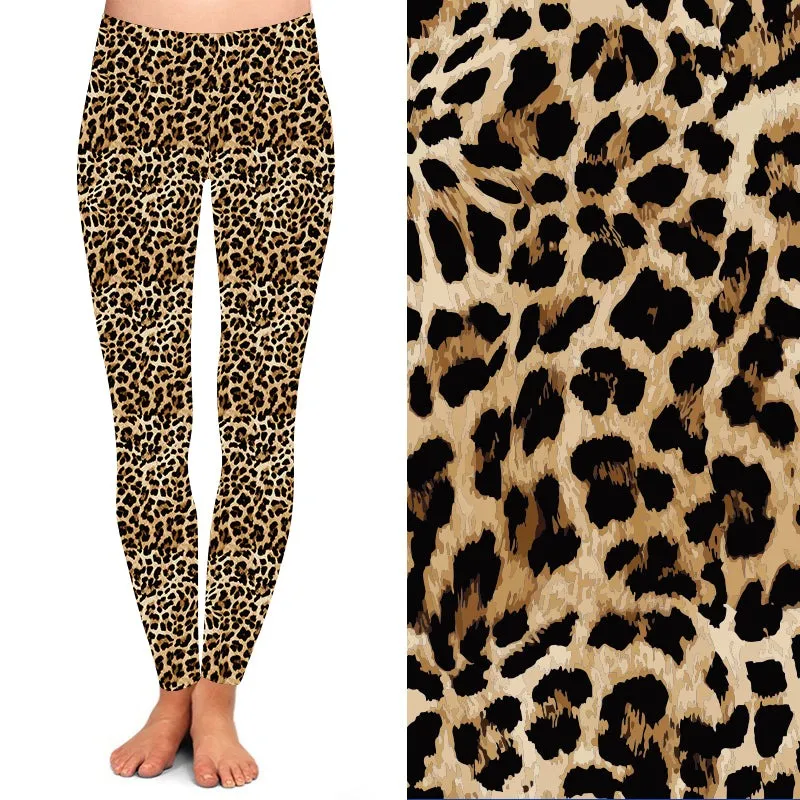 Poly Deluxe Womens Plus Size Legging Leopard Print sizes 26-30