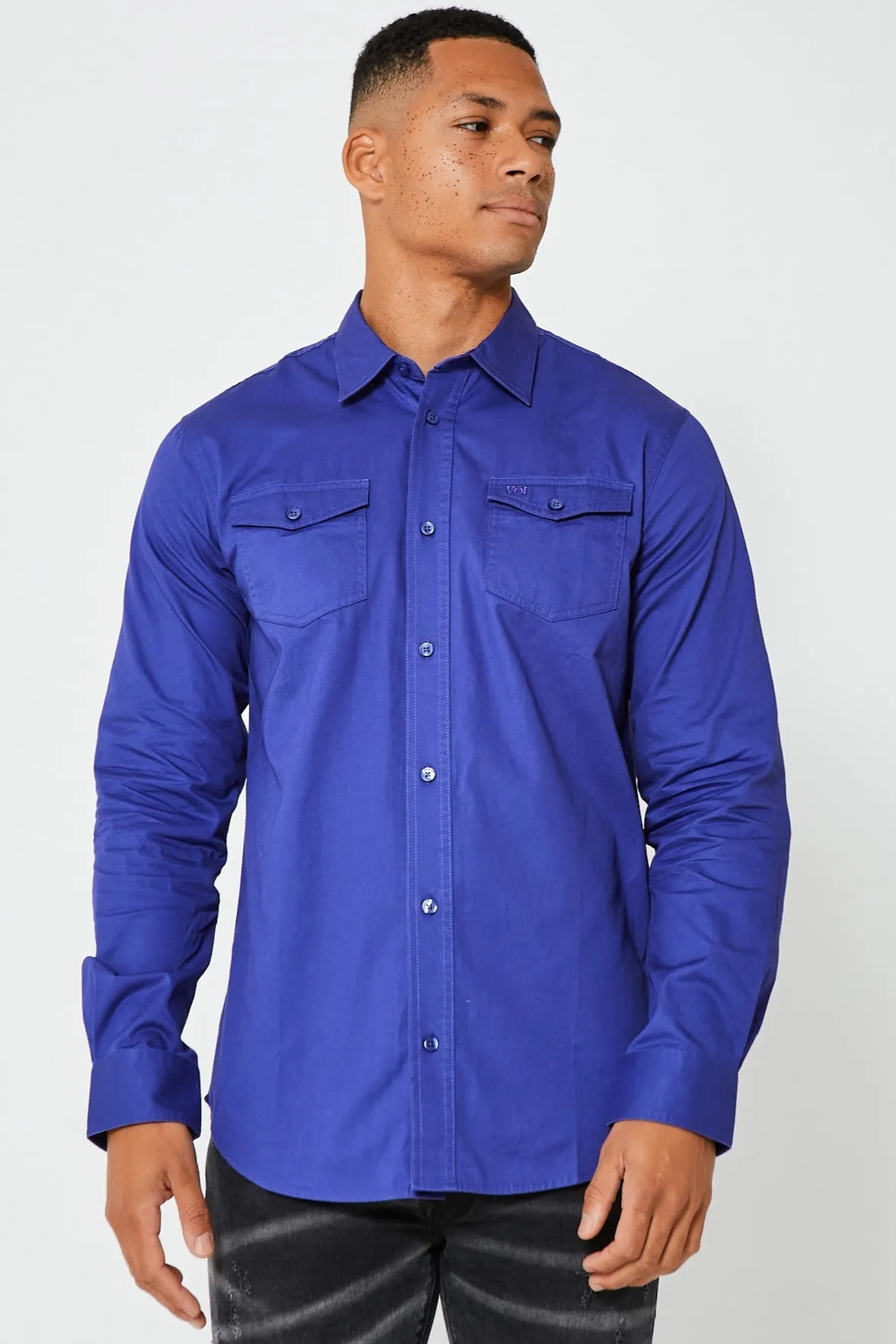 Portland Long Sleeve Shirt - Navy