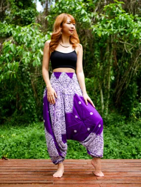 Purple Mandala Low Cut Harem Pants