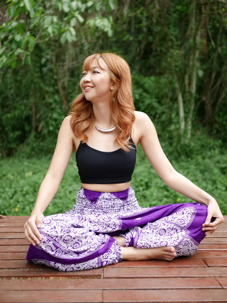 Purple Mandala Low Cut Harem Pants