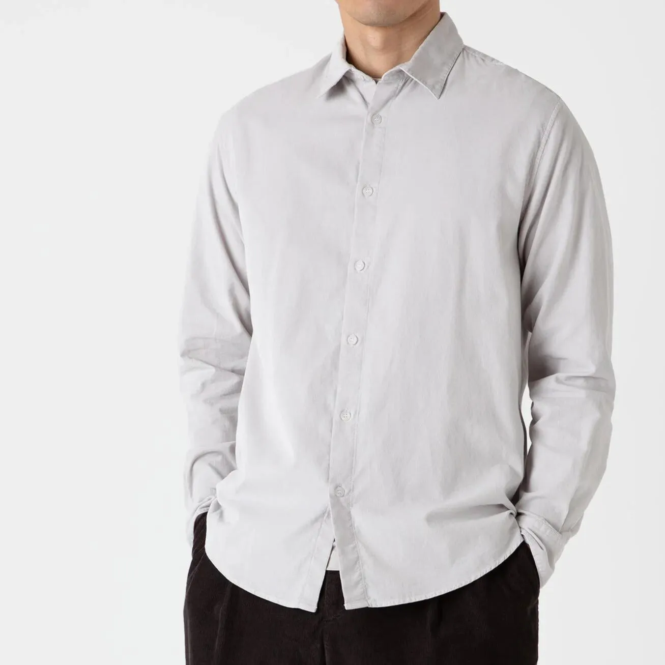 Putty Fine Cord Cotton Shirt