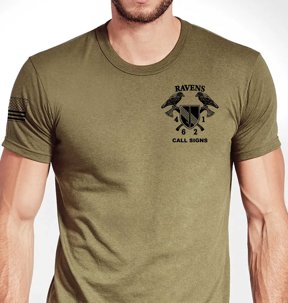 Ravens 6 4th Coyote Tan Unisex Shirt. This shirt is NOT approved for PT