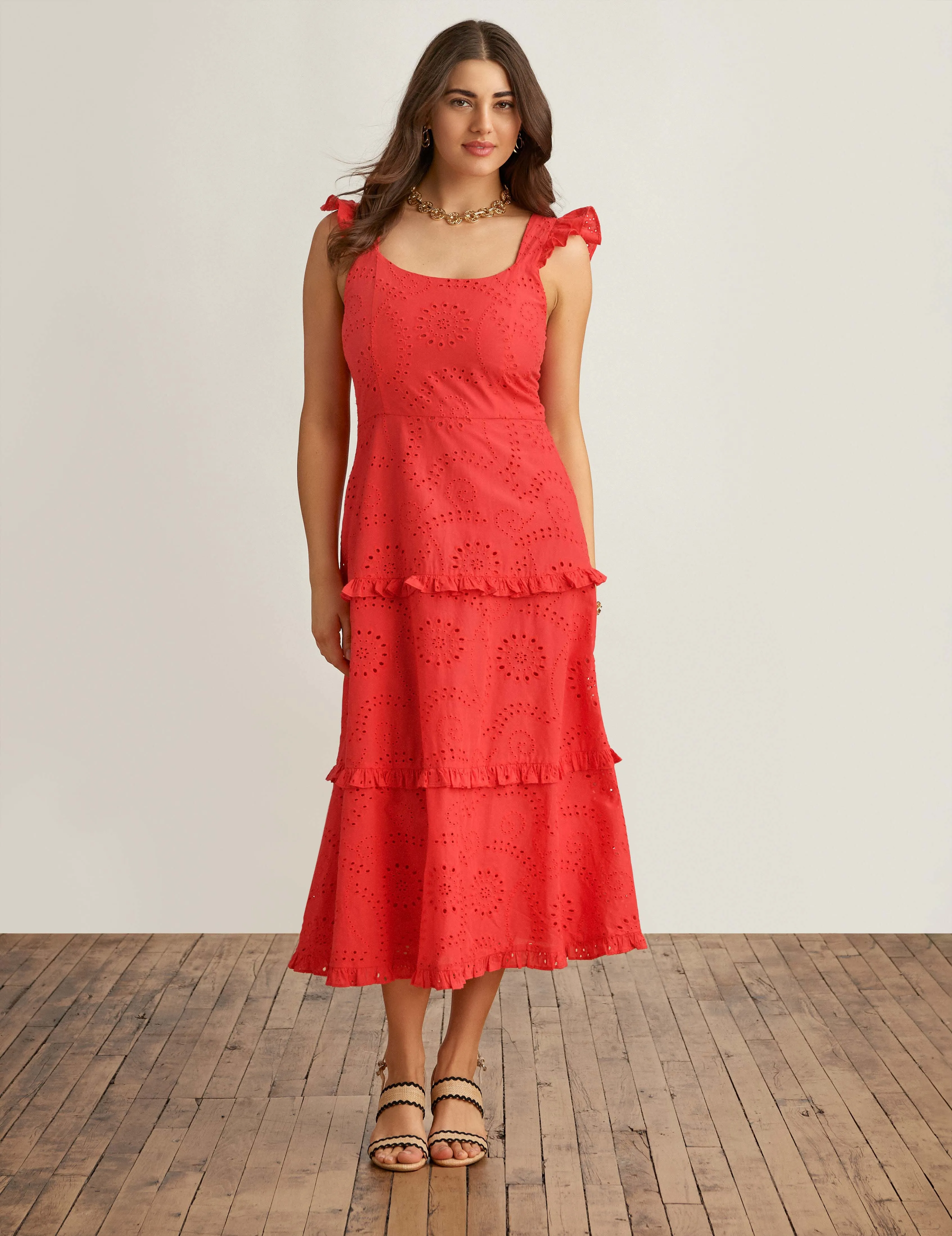 Ruffled Tier Midi Dress - Sale