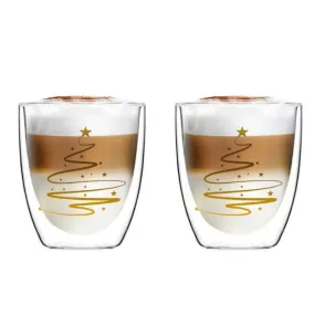 Set Of 2 Latte Double Wall Glasses 250ml