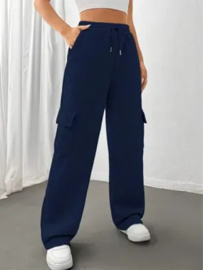 SGW - Navy Blue High-Waisted Cargo Trousers