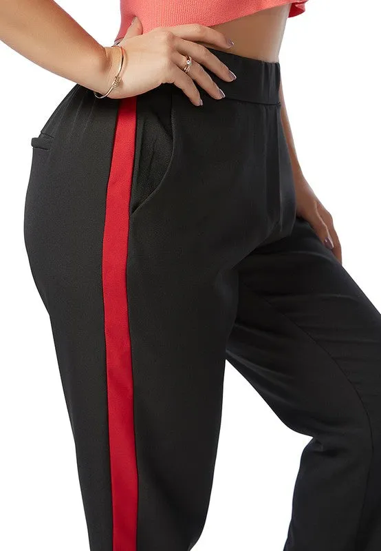 Side Taped Straight Trousers