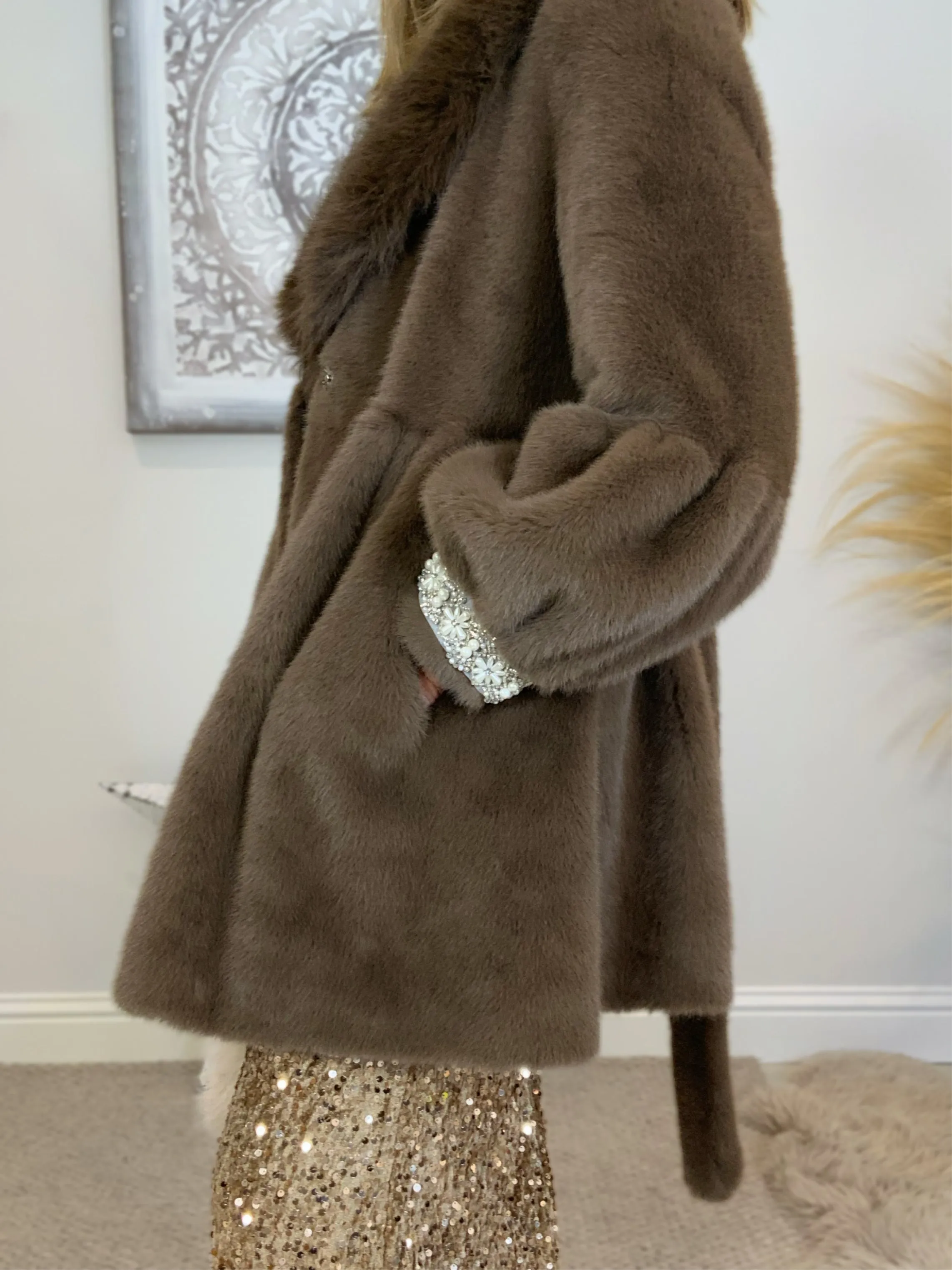 Simone Faux Fur Swing-Coat