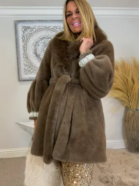 Simone Faux Fur Swing-Coat