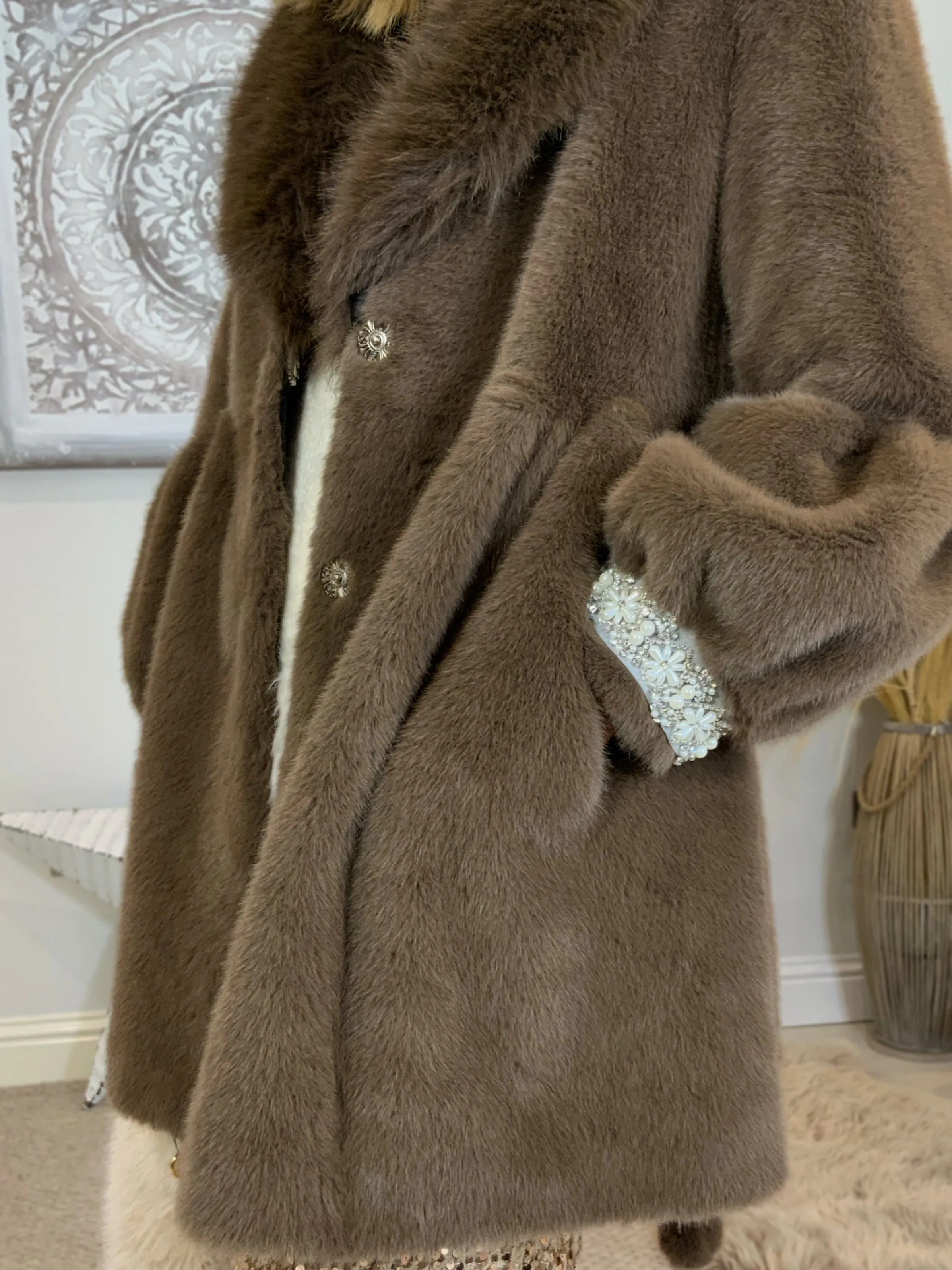 Simone Faux Fur Swing-Coat