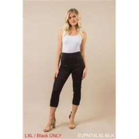 Simply Noelle Ponte Cropped Button Pants - Black