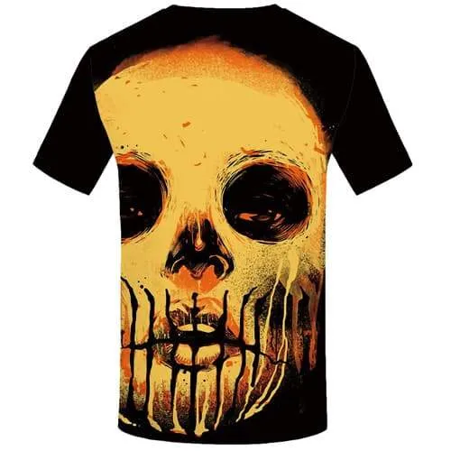 Skull T-shirt Men Graffiti T-shirts 3d Paint Tshirt Printed Punk T-shirts Graphic Art Tshirts Casual Short Sleeve Punk Rock Mens