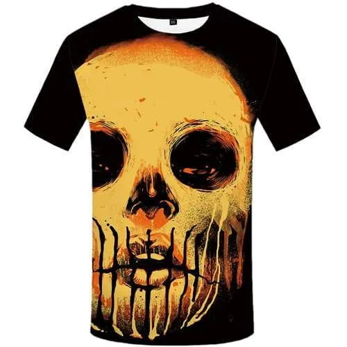 Skull T-shirt Men Graffiti T-shirts 3d Paint Tshirt Printed Punk T-shirts Graphic Art Tshirts Casual Short Sleeve Punk Rock Mens