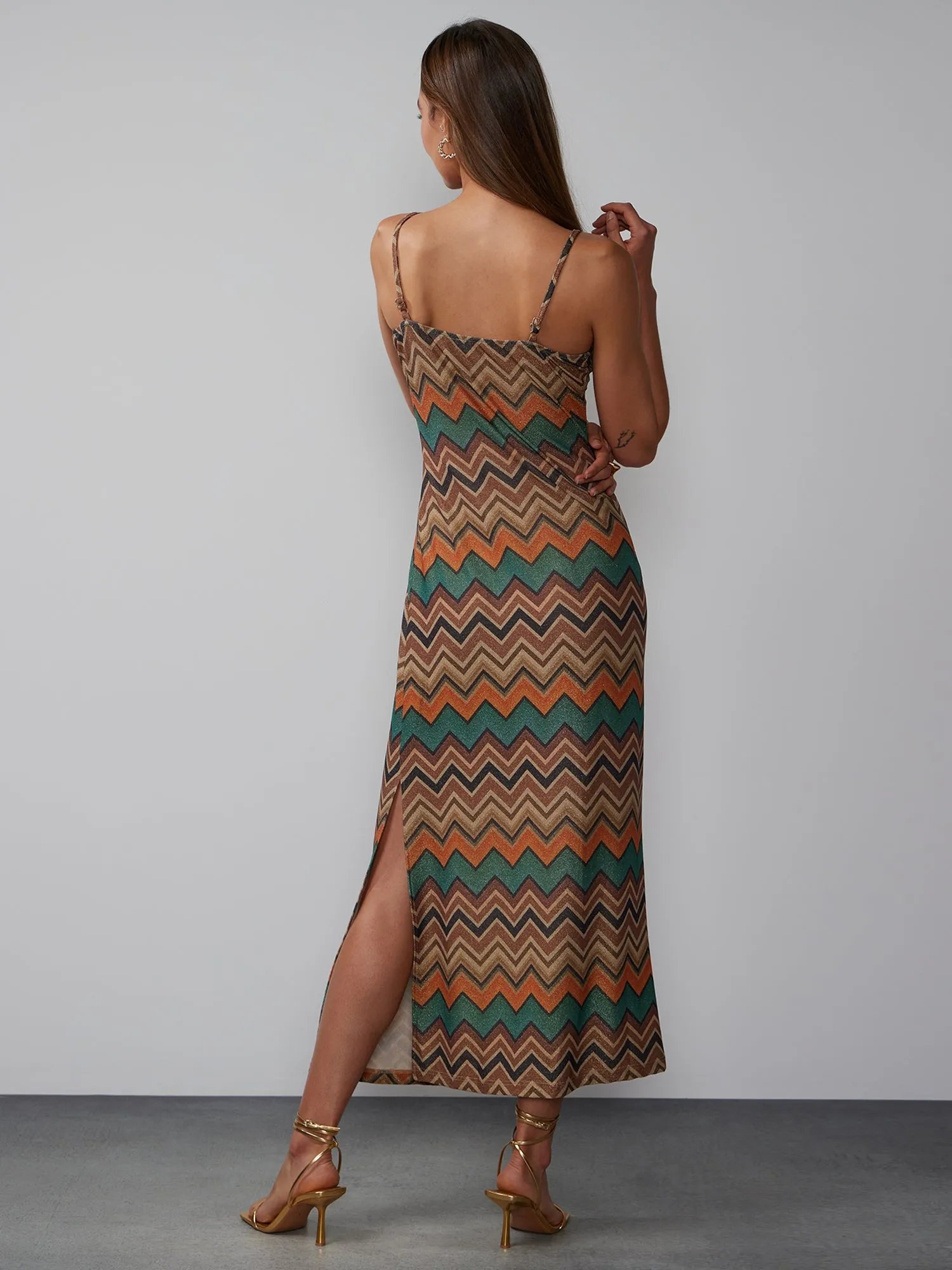 Sleeveless Zig-Zag Knit Dress