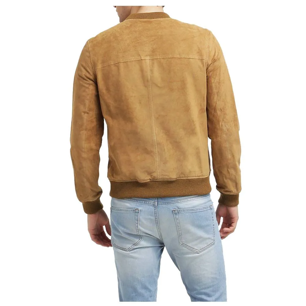 Suede Leather Bomber Jacket