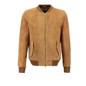 Suede Leather Bomber Jacket