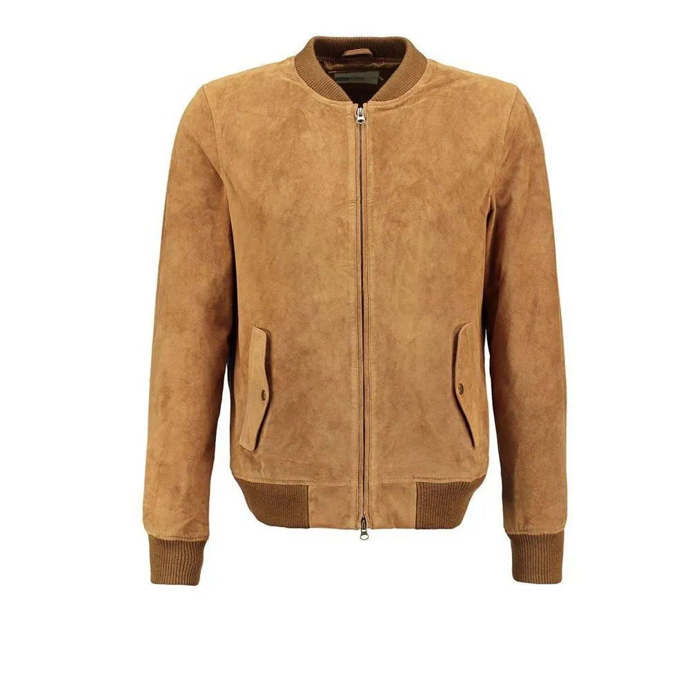 Suede Leather Bomber Jacket