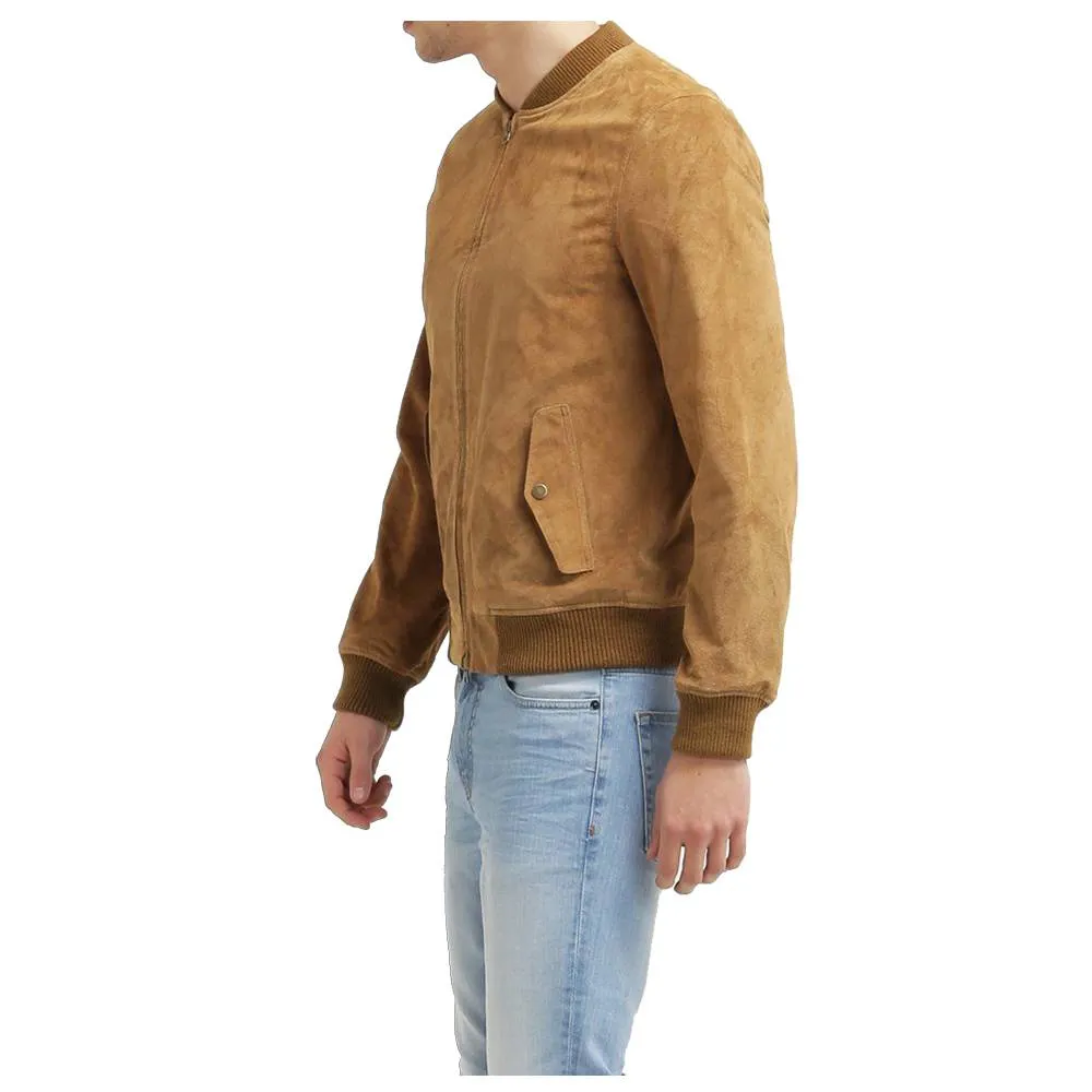 Suede Leather Bomber Jacket