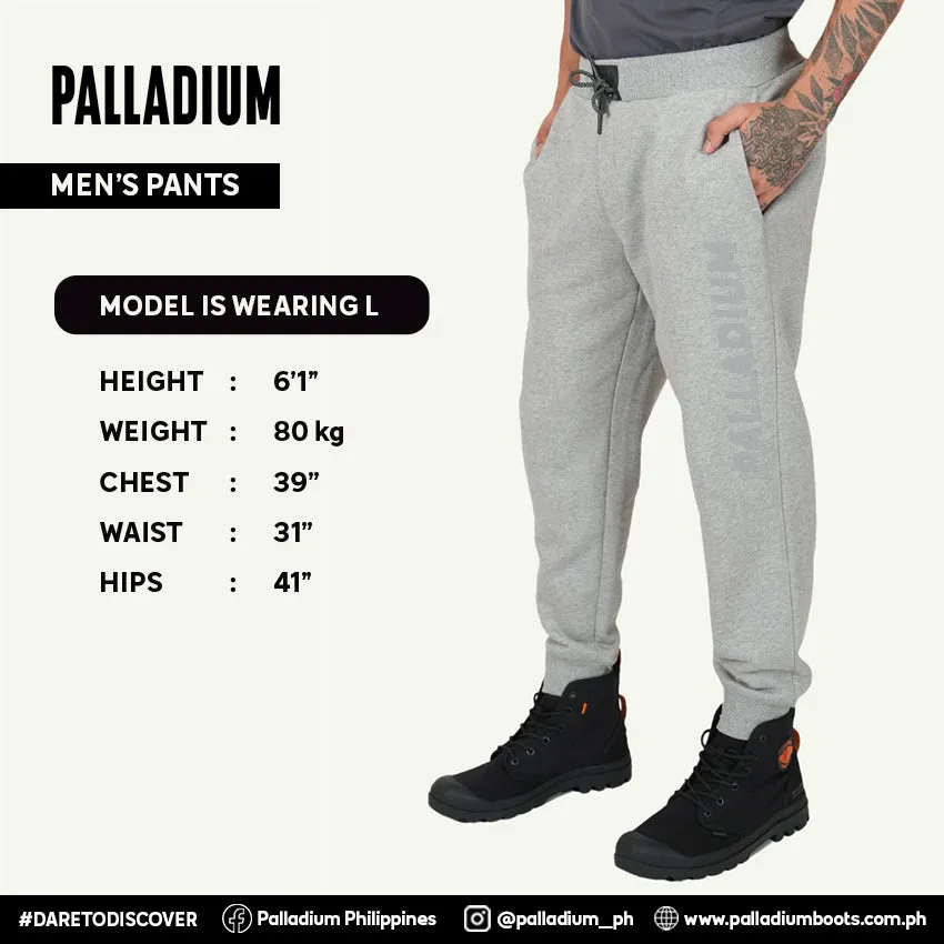 SWEAT PANTS SIDE LOGO PRINT MEN'S PANTS -  HEATHER GREY