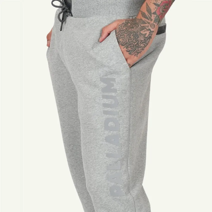 SWEAT PANTS SIDE LOGO PRINT MEN'S PANTS -  HEATHER GREY