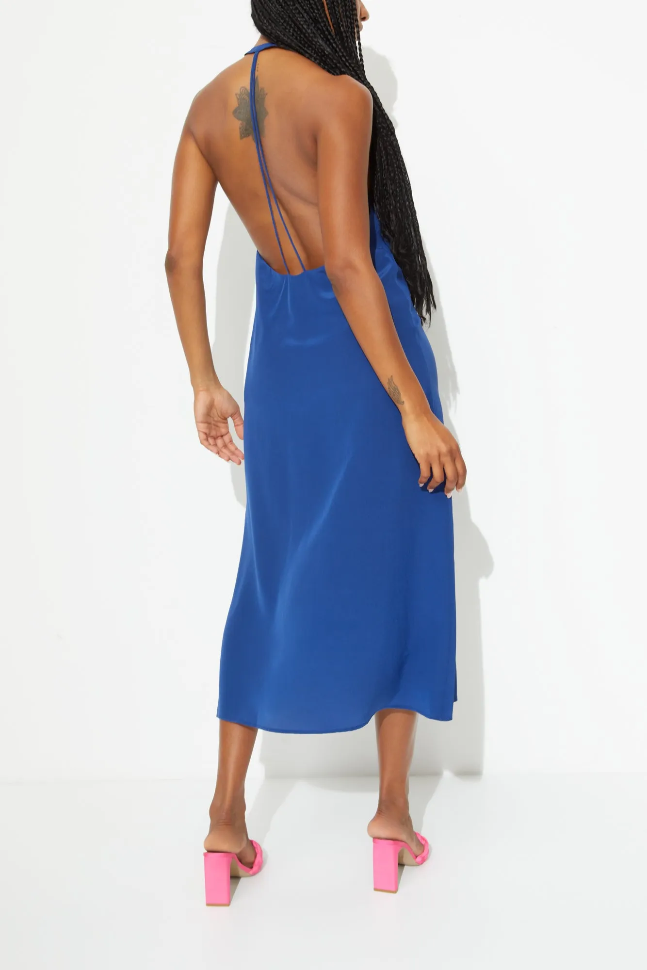 T-BOZ SLIP DRESS {MONACO BLUE}