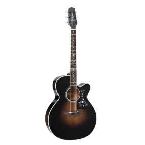 Takamine Thermal Top Series NEX AC/EL Guitar with Cutaway in Transparent Black Burst Finish