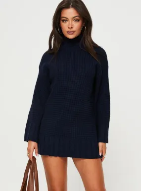 Tarin Knit Mini Dress Navy