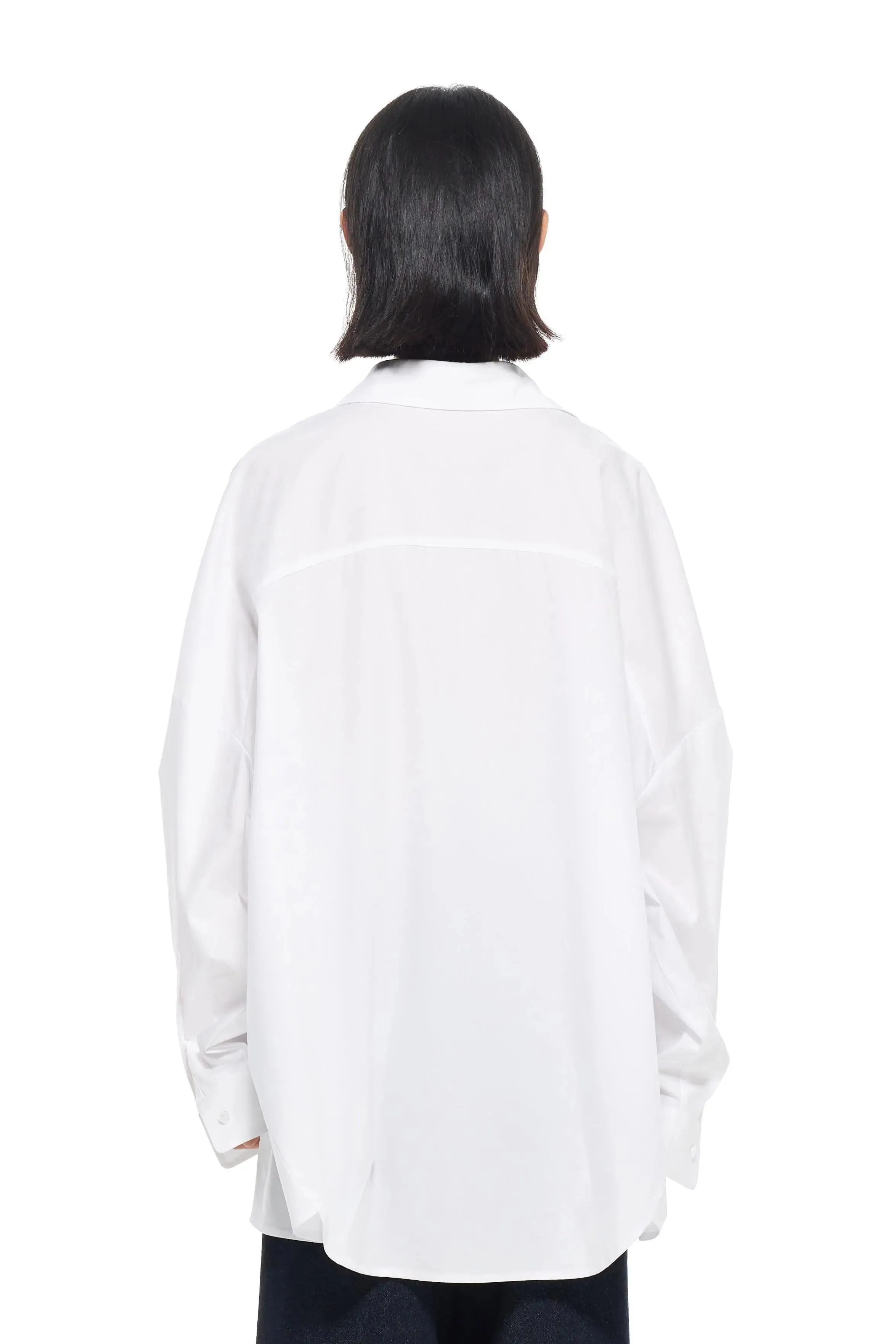 Tencel Blend Oversized White Shirt