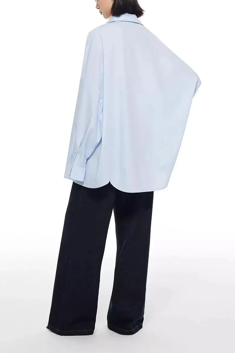 Tencel Blend Oversized White Shirt