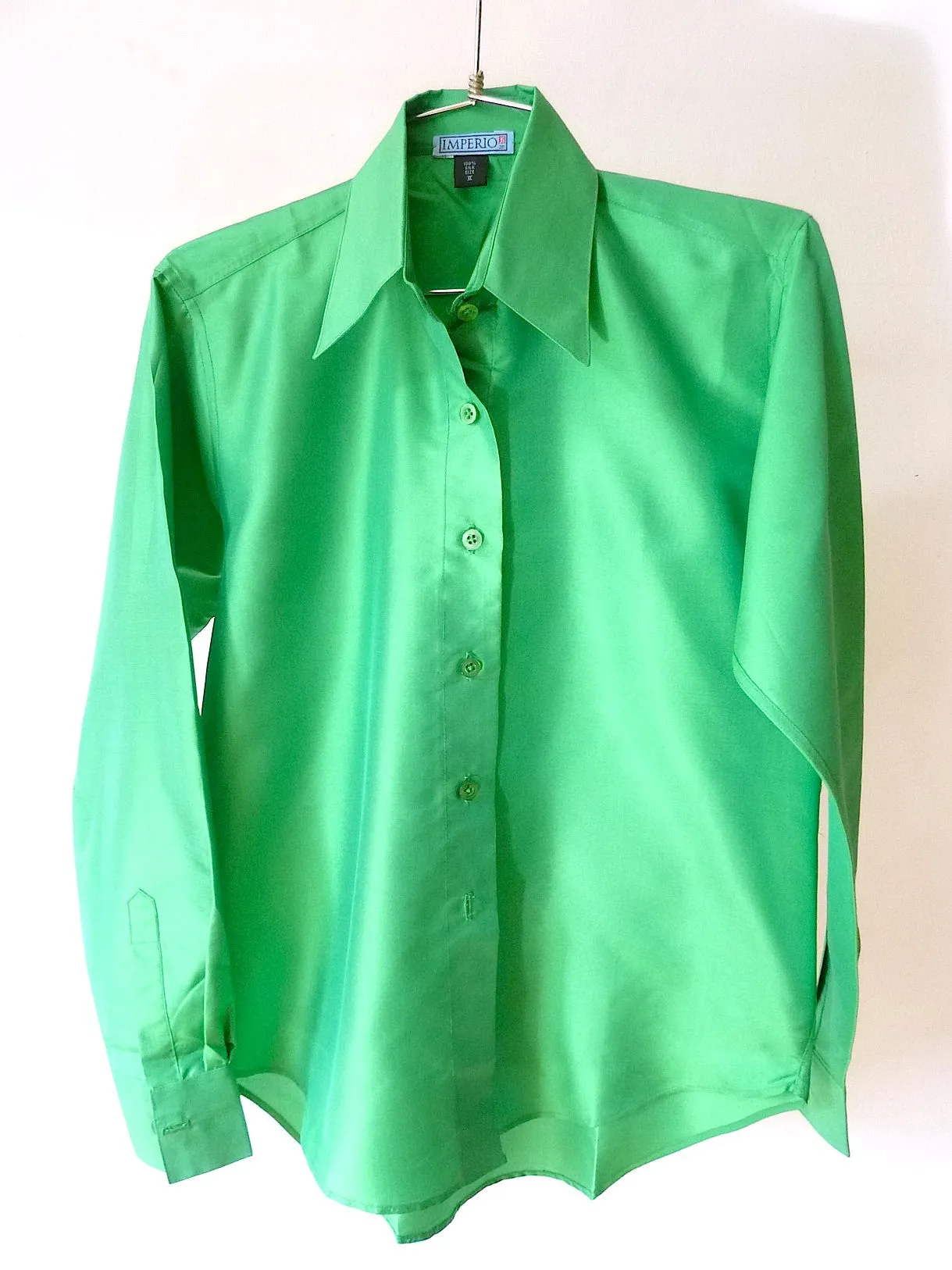 Thai Silk Button Down Shirt Peridot