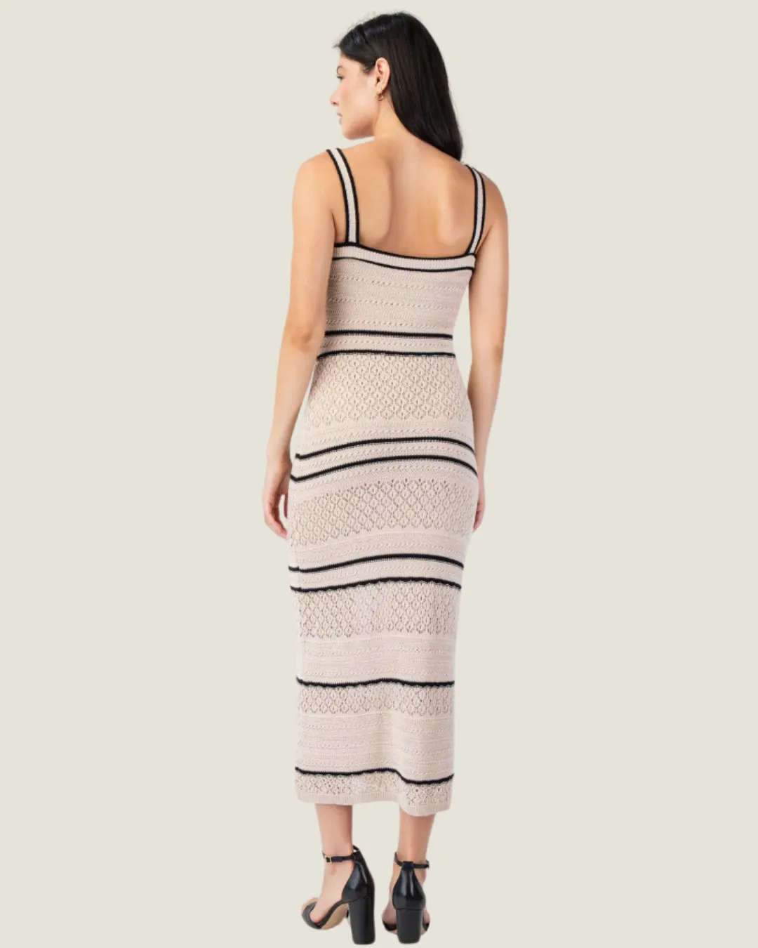 The Rene: Light Mocha Midi Knit Dress