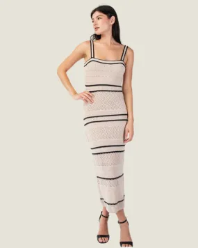 The Rene: Light Mocha Midi Knit Dress