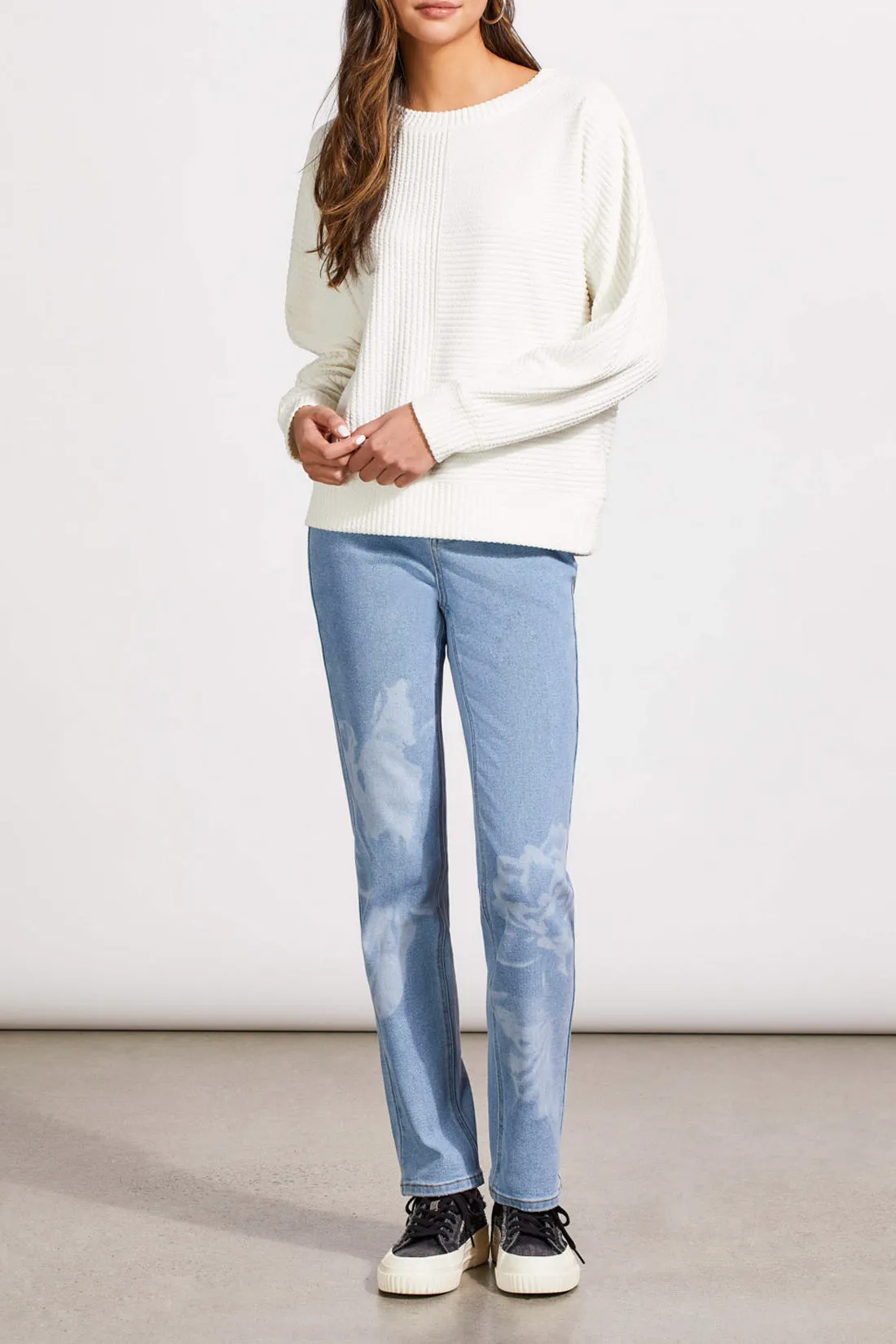 Top - Textured Knit Dolman Sleeve (Eggshell)