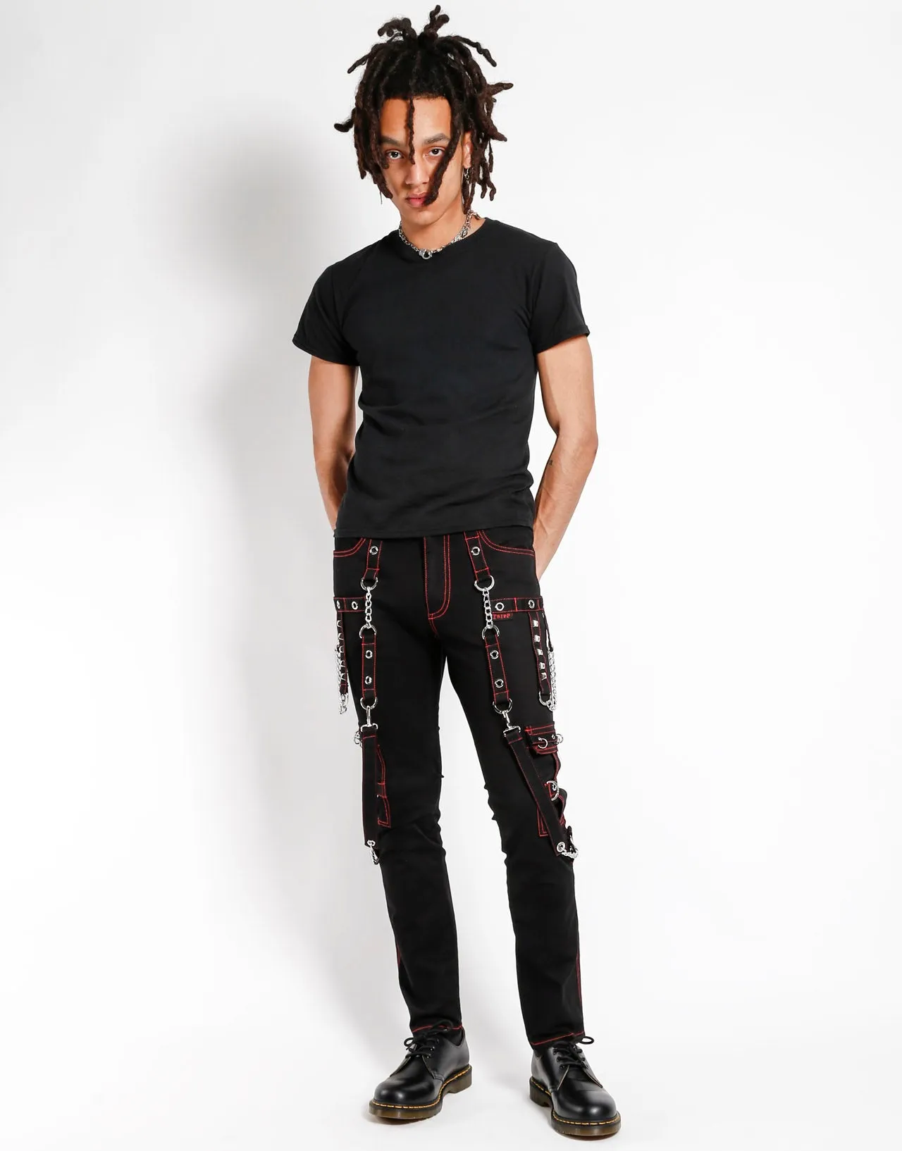 Tripp NYC No Excuse Pants Blk/Red Stitch