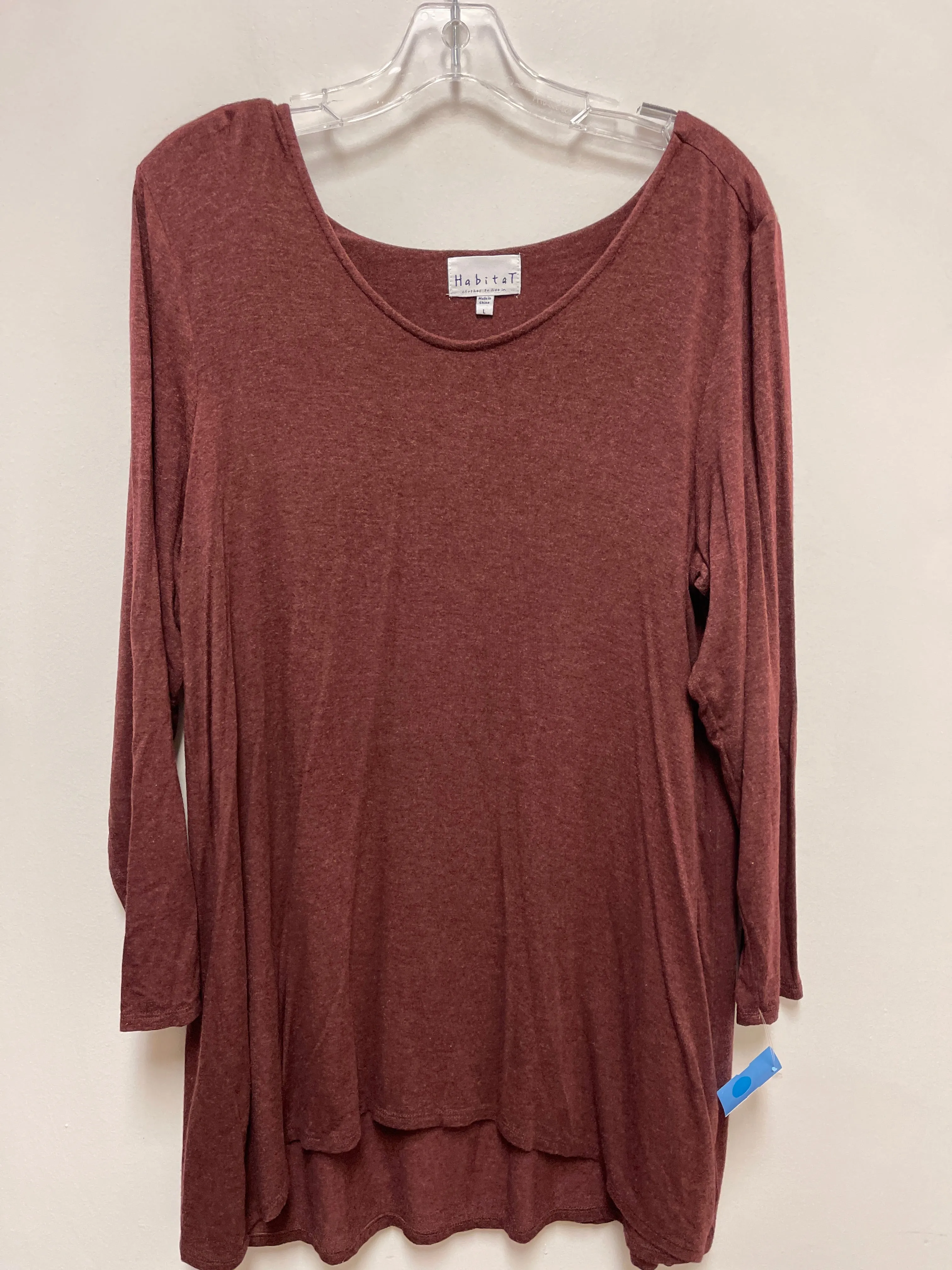 Tunic Long Sleeve By Habitat In Brown, Size: L