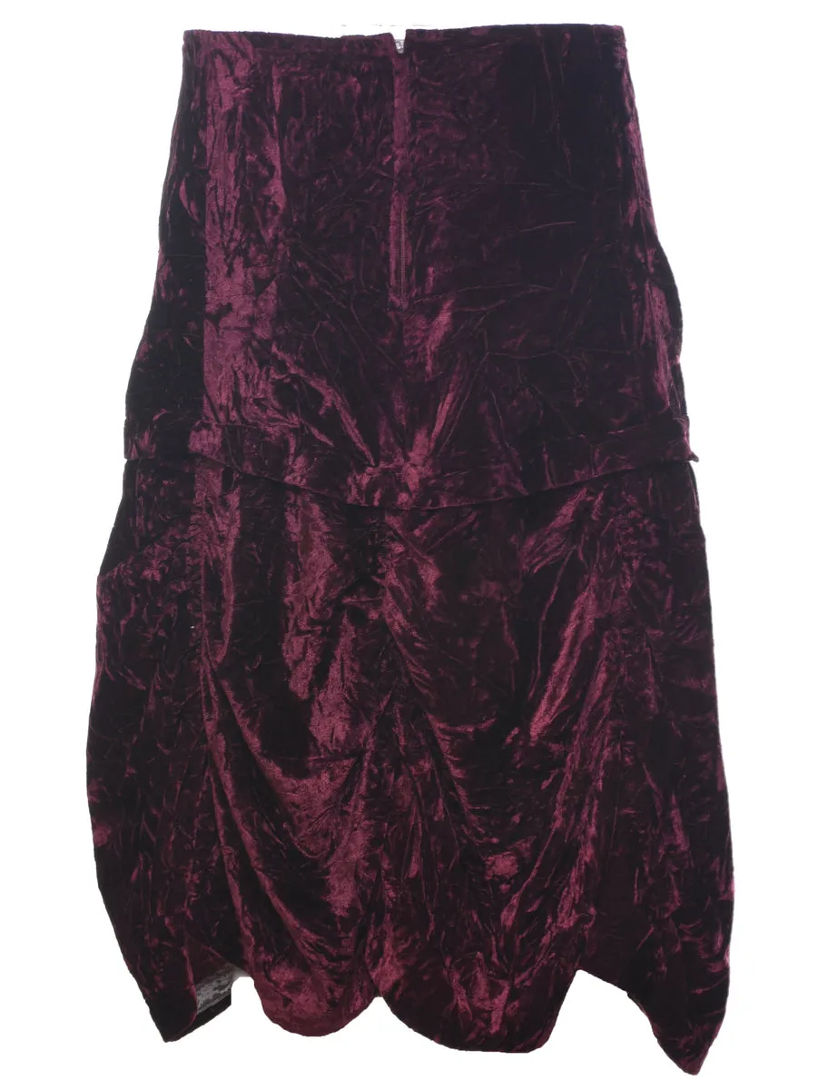 Velour Midi Skirt - L