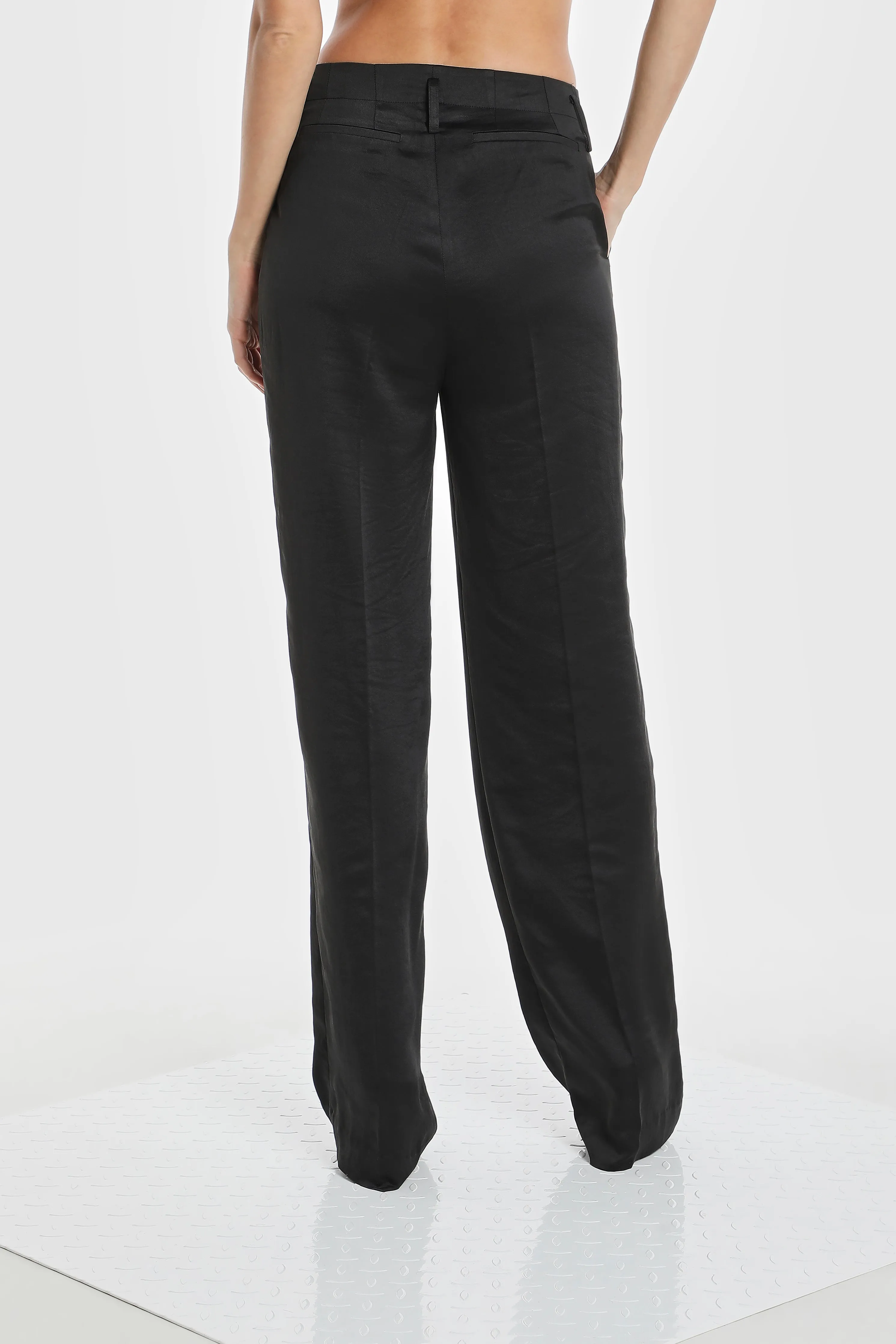 WAIST FOLD SILK PANTS