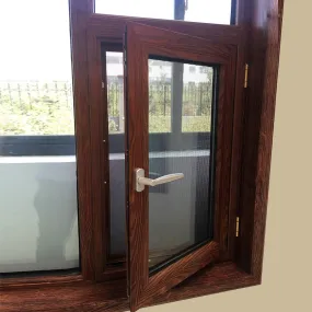 Washington best selling elegant Tilt up with wood grain finishing thermal insulated aluminum window with double glass