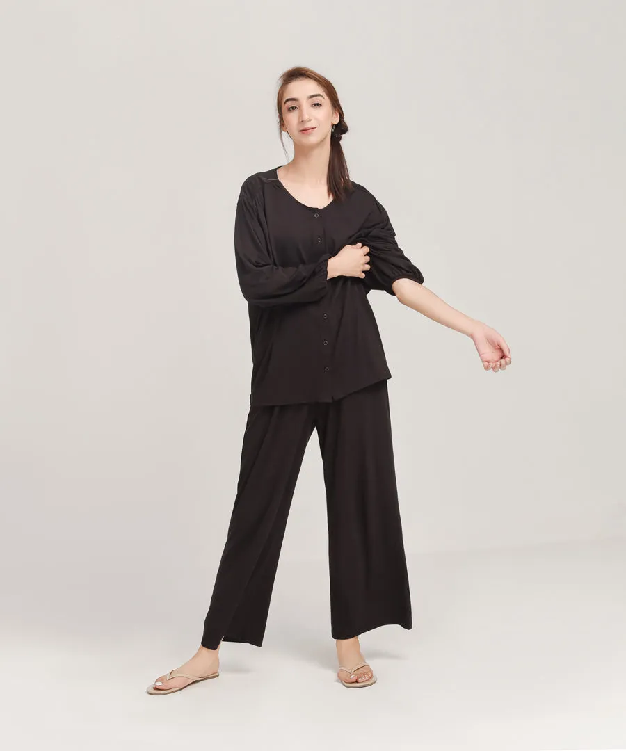 Women's Button Down Loungewear Set