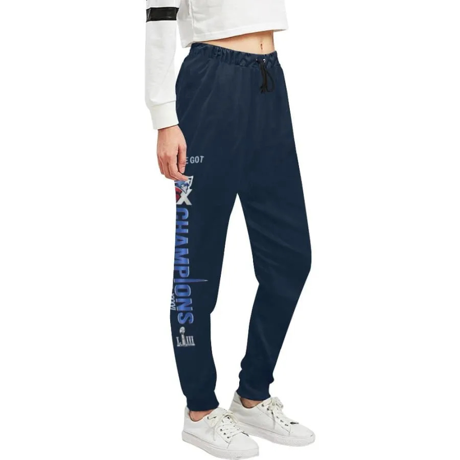 Women's New england patriots 6x champions Sweatpants Navy Blue|Nfl SB LIII Jogger Pants|Baggy Slacks